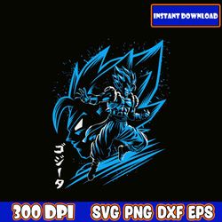 goku blueda, dragon ball, cricut cutting file, cartoon clipart, image files, svg,png,pdf bundle, birthday invitation svg