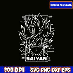 goku saiyan svg, anime svg, anime vector, anime cutfile, anime clipart, anime print, anime bundle, anime digital, anime