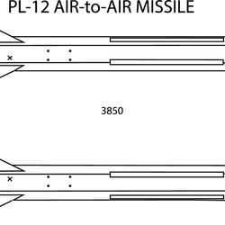 pl-12 air to air missil line art vector file laser engraving, cnc router, cutting, engraving, cricut, vinyl cutting file