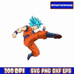 goku svg, dragon ball, cricut cutting file, cartoon clipart, image files, svg,png,pdf bundle, birthday invitation svg