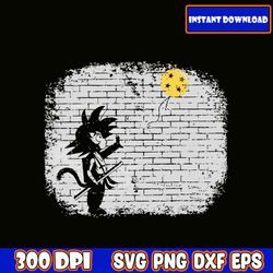 saiyan with balloon | dragon ball z clip art | dragon balls svg| svg png clip art| anime birthday | cricut layered files