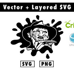 freddy krueger decal svg & png files for cricut machine , anime svg , manga svg , goku svg