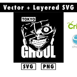 tokyo ghoul svg & png files for cricut machine , anime svg , manga svg , goku svg