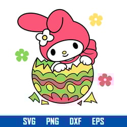 my melody easter svg, easter svg, my melody svg, cartoon svg, png dxf eps file