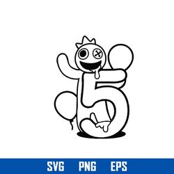 blue birthday outline svg, blue rainbow friends svg, rainbow friends svg, png eps digital file