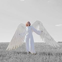 XL waving/movable white with pink paint Ikaros/Heaven Angel wings Christmas/Cosplay Costume/pregnancy/bridal photo props