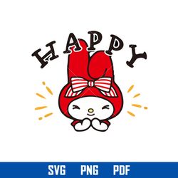 my melody happy svg, kawaii kitty cat svg, sanrio svg, hello kitty cricut svg, cartoon svg, hk19052389