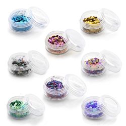 Patterned glitter Perfect for face and body makeup. Set of 8.