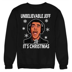 unbelievable jeff christmas jumper novelty sweater xmas gift men's football christmas jumper