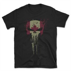 canadian punisher t shirt,punisher t shirt,canadian military t shirt,canadian t shirt skull,canadian flag t shirt
