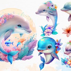 cute dolphin sublimation bundle