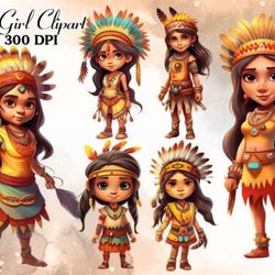 indian girl sublimation clipart bundle