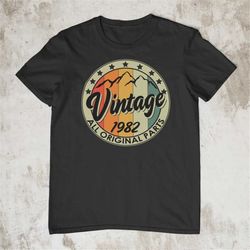 men's 40th birthday t-shirt 1982 vintage mountain sunset, 40th birthday t shirt, forty shirt for dad, mum, brother, husb