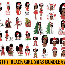 black girl christmas bundle, merry christmas svg,  silhouette svg fies