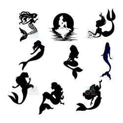 mermaid bundle svg, disney svg, mermaid svg, mermaid birthday svg, trending svg