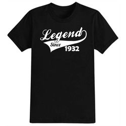 birthday gift legend since baseball swoosh 1932 to celebrate a 90th birthday t shirt turning ninety i deal gift, mum, br