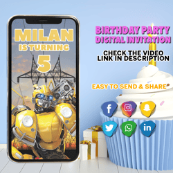 transformers invitation for boy, robots party ideas, transformer invitation video