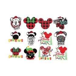 mickey christmas  bundle, disney christmas svg, silhouette svg fies