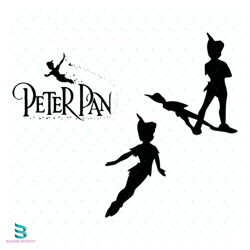 peter pan silhouettes bundle file svg, disney svg, disney character svg