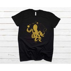 octopus shirt,octopus t shirt,octopus tshirt,graphic tees,octopus tee,sea creature,birthday gift, black,boyfriend gift,h