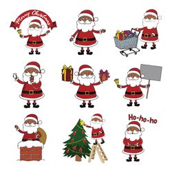 black santa claus xmas bundle, merry christmas svg, silhouette svg fies