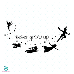 never grow up peter pan svg, disney svg, disney character svg