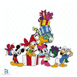 mickey mouse and friends merry chrismas svg, disney svg, disney character svg
