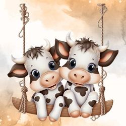 couple cow sublimation clipart bundle