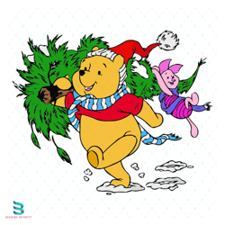 pooh and piglet christmas tree svg, disney svg, pooh bear svg, winne the pooh