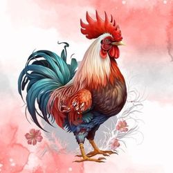 rooster sublimation clipart bundle