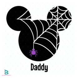 mickey mouse halloween with spider web and spider svg, disney svg
