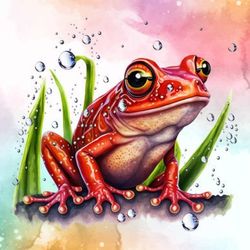 cute frog collection watercolor clipart