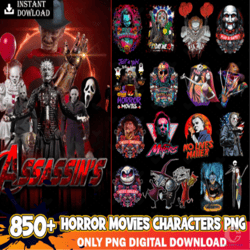 850 horror movies characters png bundle, horror movies png, serial killers png, jason voorhees png