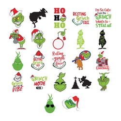 grinch christmas bundle, grinch christmas svg, silhouette svg fies