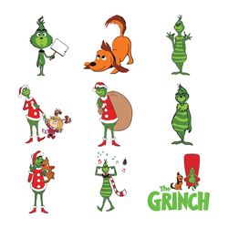 grinch and dog christmas bundle, grinch christmas svg silhouette svg fies