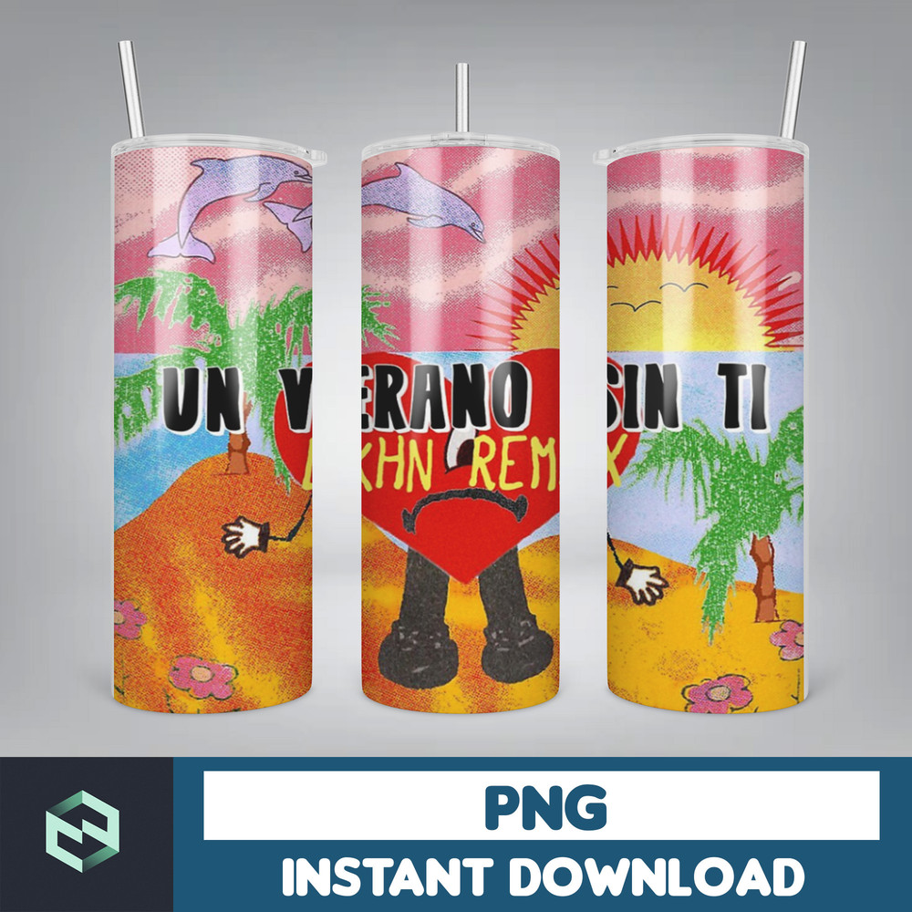 Bad Bunny Tumbler Wrap Design 20oz Tumblers Tumbler Wrap Tumbler Designs PNG Sublimation Design Benito (10).jpg