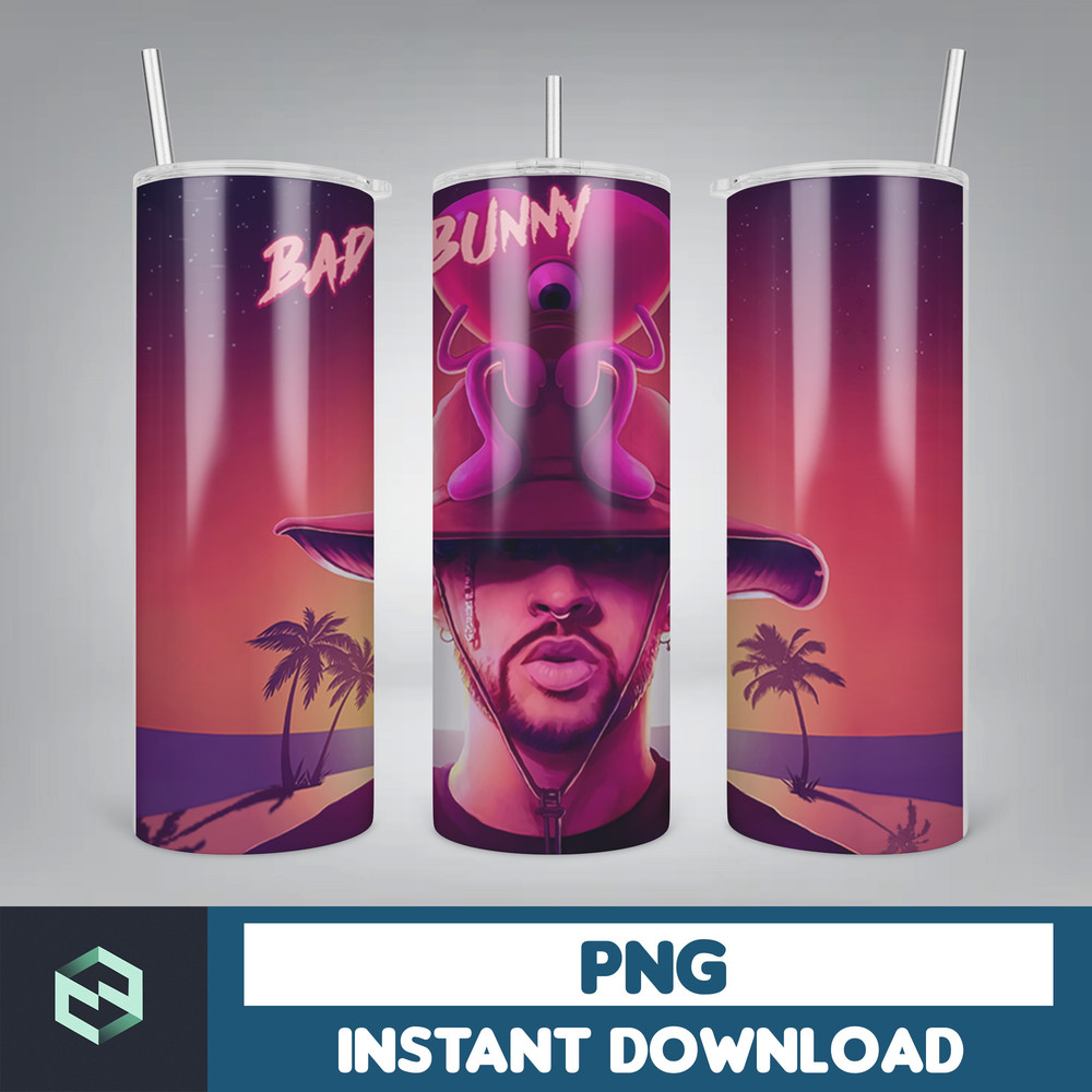 Bad Bunny Tumbler Wrap Design 20oz Tumblers Tumbler Wrap Tumbler Designs PNG Sublimation Design Benito (17).jpg