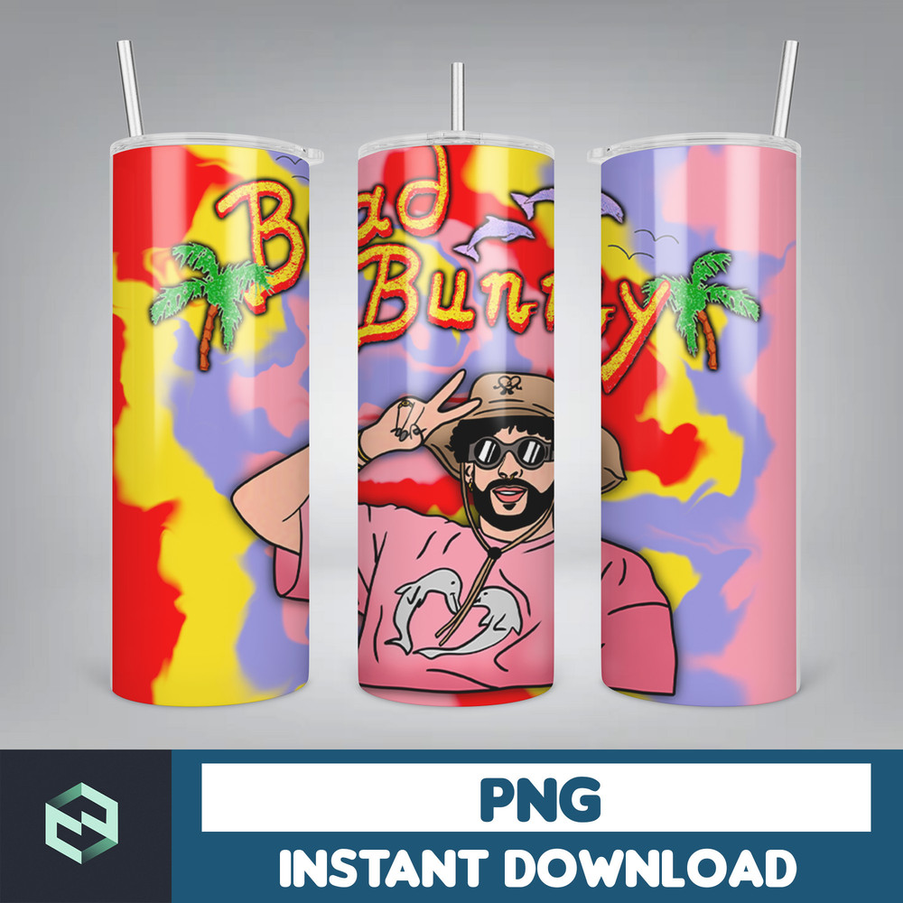 Bad Bunny Tumbler Wrap Design 20oz Tumblers Tumbler Wrap Tumbler Designs PNG Sublimation Design Benito (20).jpg