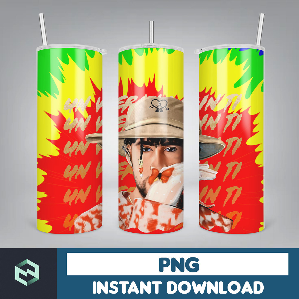Bad Bunny Tumbler Wrap Design 20oz Tumblers Tumbler Wrap Tumbler Designs PNG Sublimation Design Benito (24).jpg