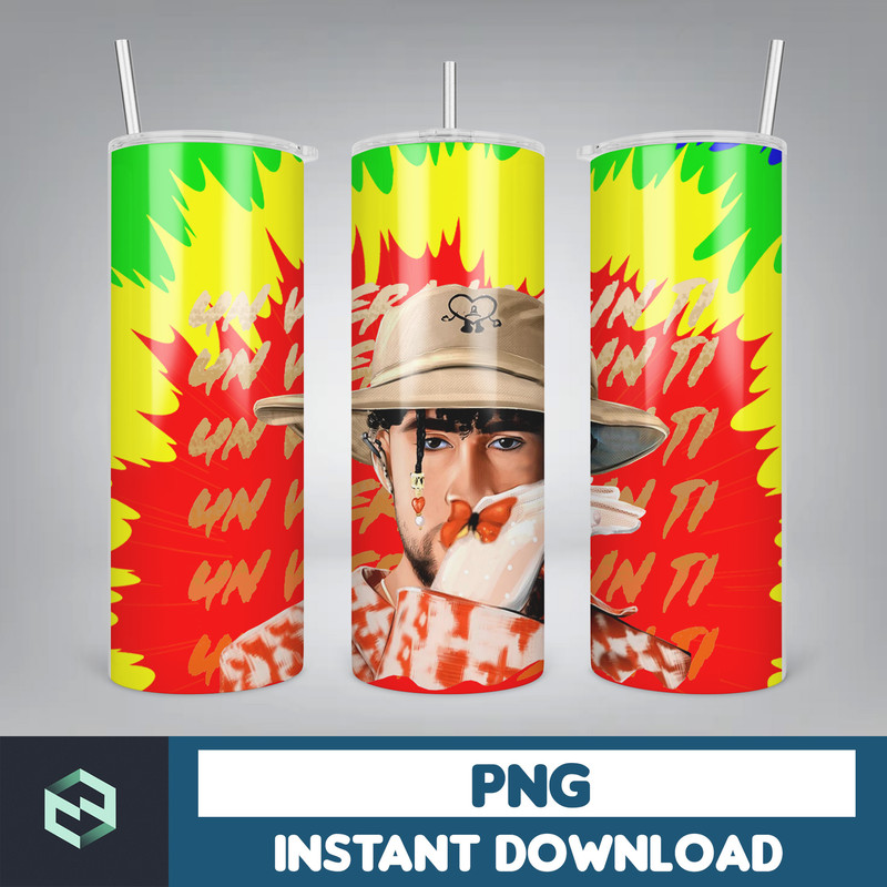 Bad Bunny Tumbler Wrap Design 20oz Tumblers Tumbler Wrap Tumbler Designs PNG Sublimation Design Benito (24).jpg