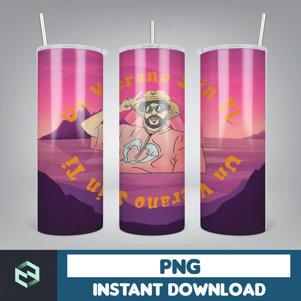 Bad Bunny Tumbler Wrap Design 20oz Tumblers Tumbler Wrap Tumbler Designs PNG Sublimation Design Benito (32).jpg