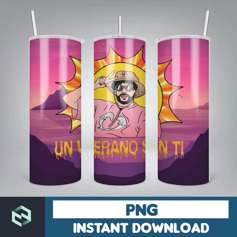 Bad Bunny Tumbler Wrap Design 20oz Tumblers Tumbler Wrap Tumbler Designs PNG Sublimation Design Benito (34).jpg