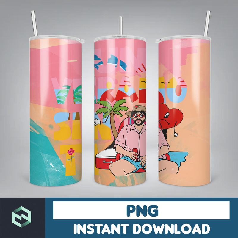 Bad Bunny Tumbler Wrap Design 20oz Tumblers Tumbler Wrap Tumbler Designs PNG Sublimation Design Benito (37).jpg