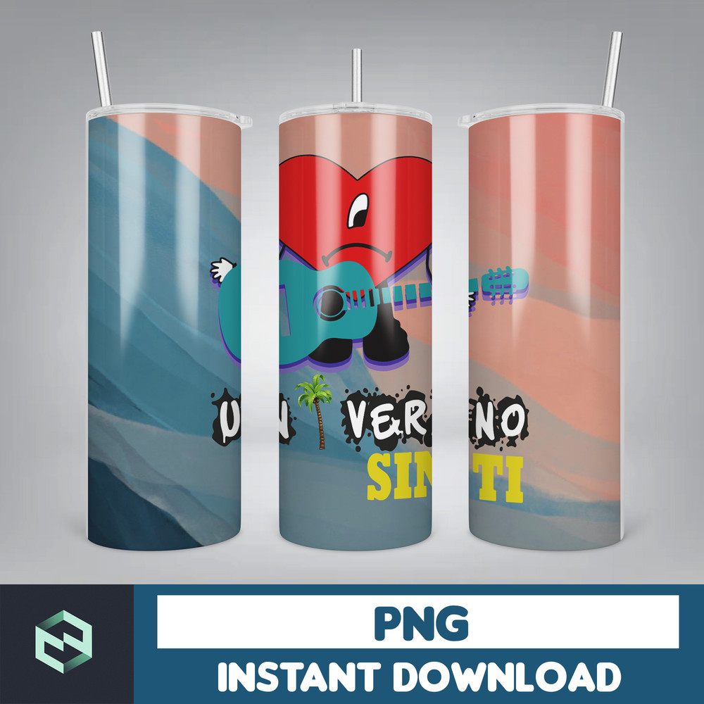 Bad Bunny Tumbler Wrap Design 20oz Tumblers Tumbler Wrap Tumbler Designs PNG Sublimation Design Benito (43).jpg