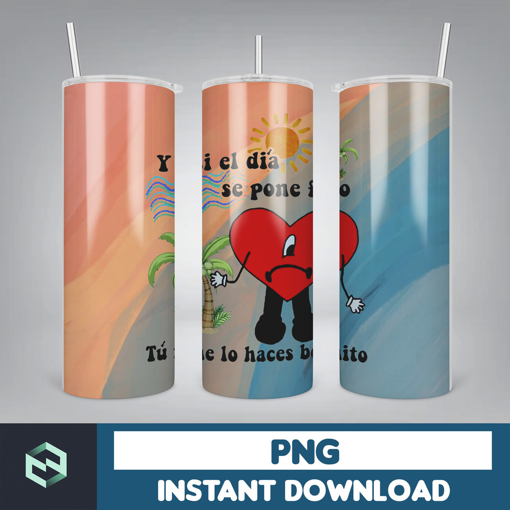 Bad Bunny Tumbler Wrap Design 20oz Tumblers Tumbler Wrap Tumbler Designs PNG Sublimation Design Benito (46).jpg