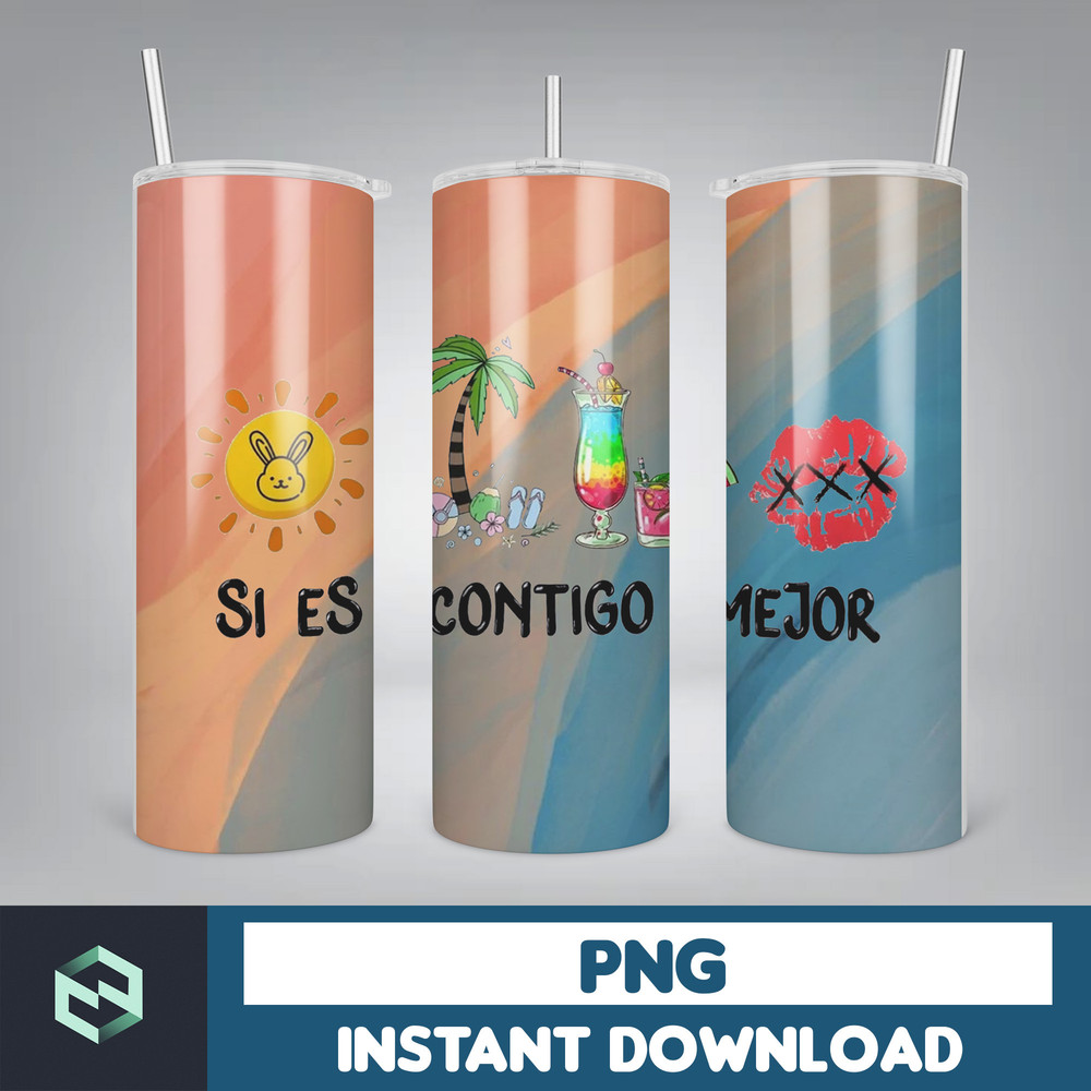 Bad Bunny Tumbler Wrap Design 20oz Tumblers Tumbler Wrap Tumbler Designs PNG Sublimation Design Benito (47).jpg
