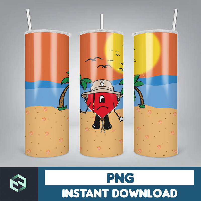Bad Bunny Tumbler Wrap Design 20oz Tumblers Tumbler Wrap Tumbler Designs PNG Sublimation Design Benito (50).jpg