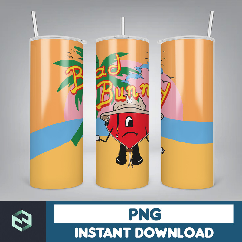 Bad Bunny Tumbler Wrap Design 20oz Tumblers Tumbler Wrap Tumbler Designs PNG Sublimation Design Benito (51).jpg