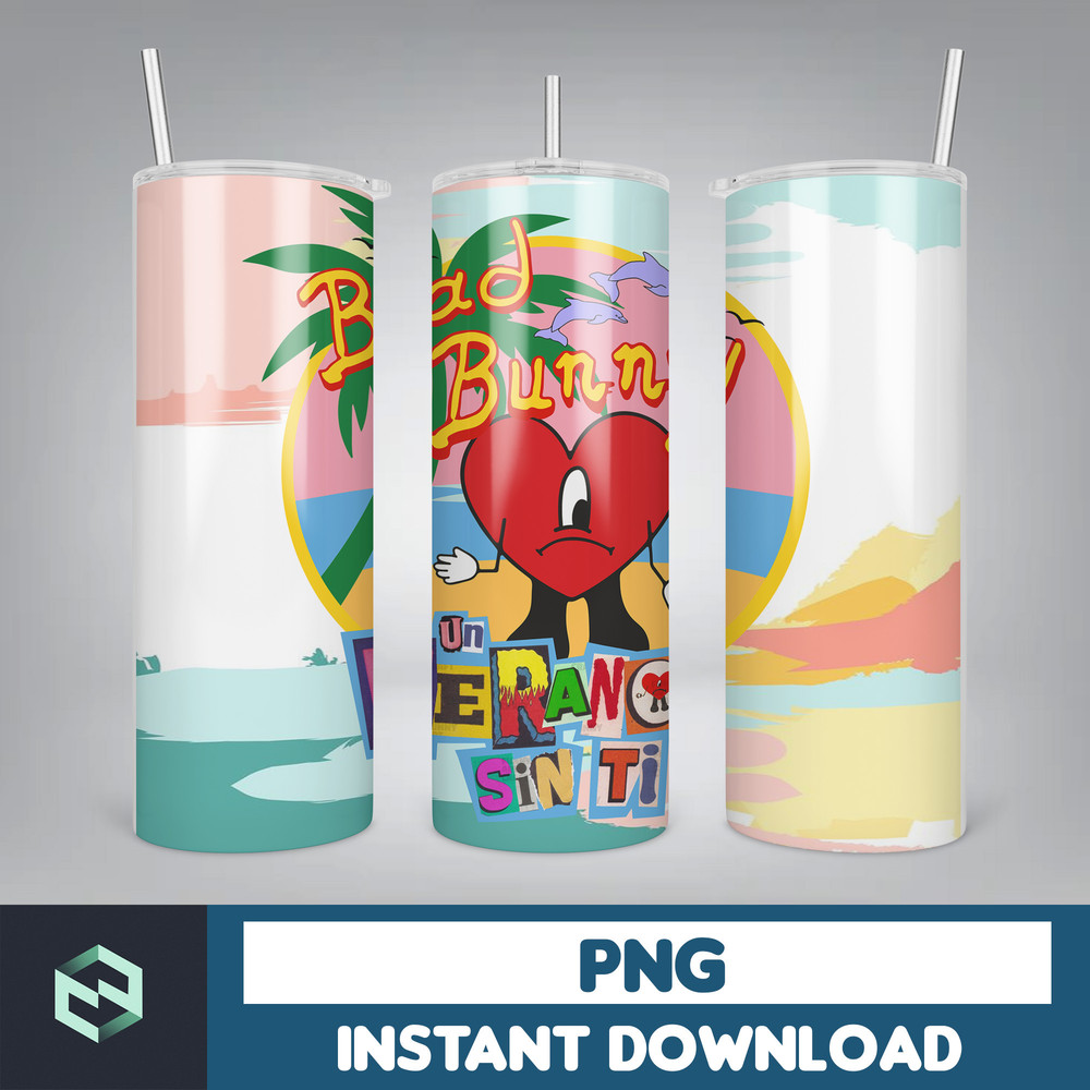 Bad Bunny Tumbler Wrap Design 20oz Tumblers Tumbler Wrap Tumbler Designs PNG Sublimation Design Benito (53).jpg