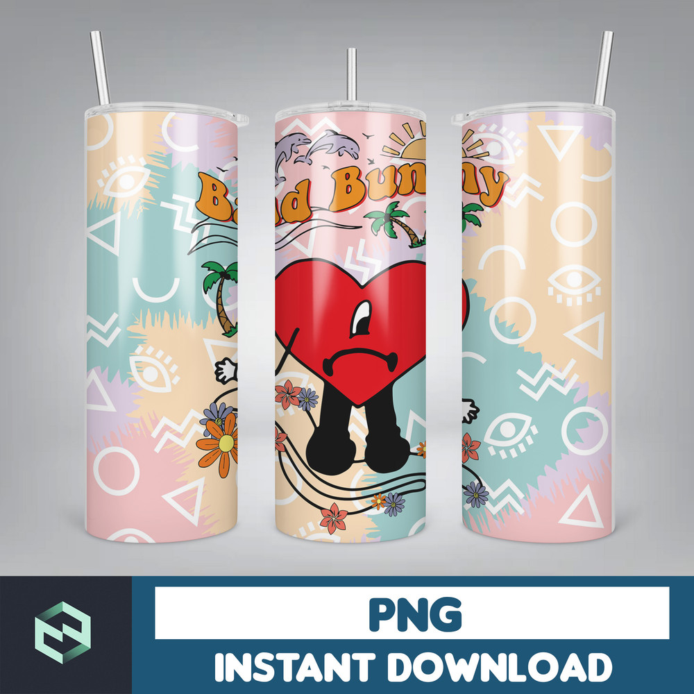 Bad Bunny Tumbler Wrap Design 20oz Tumblers Tumbler Wrap Tumbler Designs PNG Sublimation Design Benito (61).jpg
